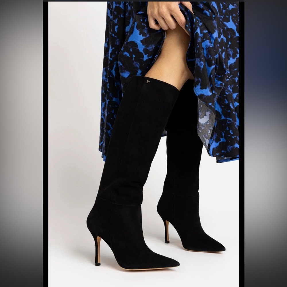 Larroudé Kate Boot In‎ Black Suede Size 5